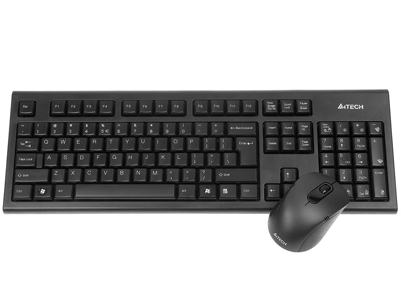 A4Tech V-TRACK 2.4G 7100N bezdrôtová klávesnica a myš, sada, čierna